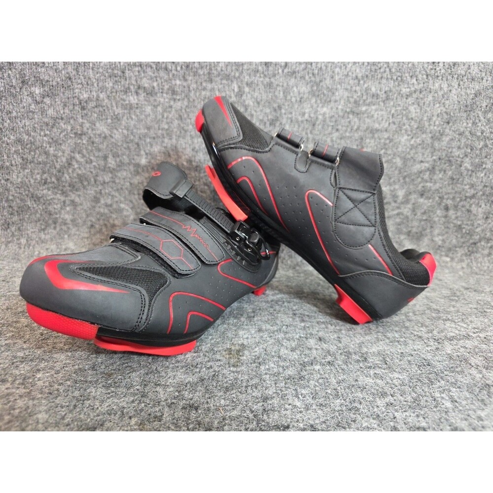 Kescoo 3-Bolt Cycling Shoes UNISEX Sz 44 (W 11.5, M 10) Red/Black